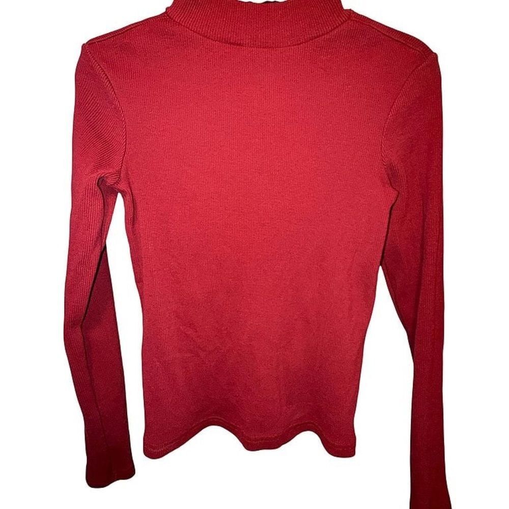 Pact Women's Pomegranate Favorite Rib Mockneck Top Size Small